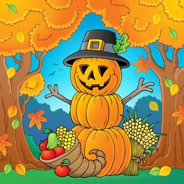 Thanksgiving theme image - eps10 vector illustration. Stock Illustration