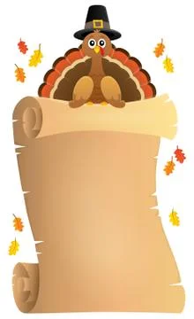 Thanksgiving theme parchment Stock Illustration