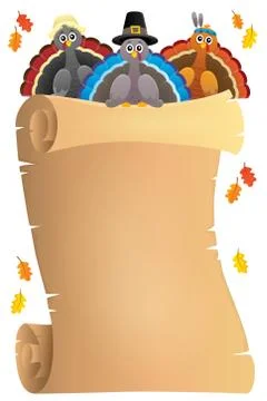 Thanksgiving theme parchment Stock Illustration