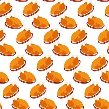 Thanksgiving Turkey Seamless Pattern Greetings Background Wrapping or Wallpaper Illustrazione stock