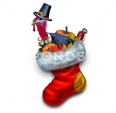 Thanksgiving Turkey Stocking Stock Illustration