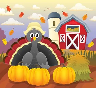 Thanksgiving turkey topic image Illustrazione stock