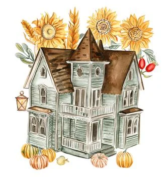 Thanksgiving watercolor elements Illustrazione stock