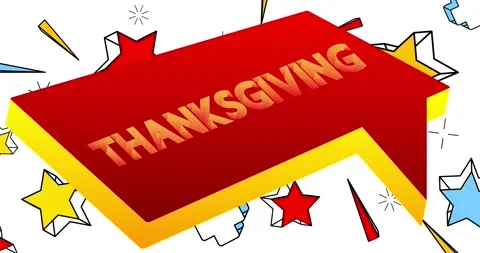 Thanksgiving word in a 3d speech bubble Stock Footage 218412496