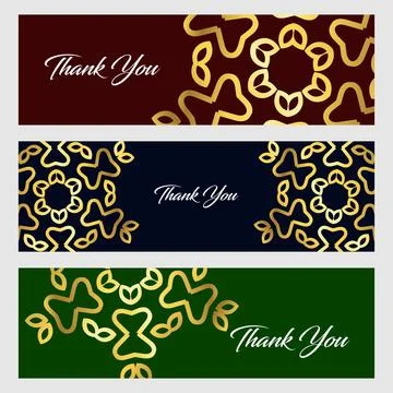 Thankyou typographic banners design vector Stock Illustration
