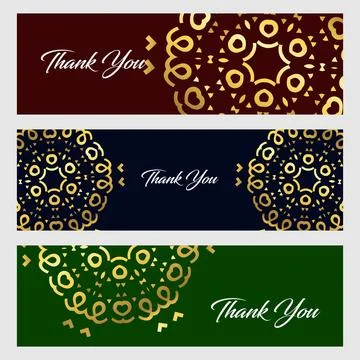 Thankyou typographic banners design vector Stock Illustration