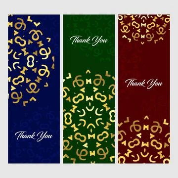 Thankyou typographic banners design vector Stock Illustration