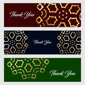 Thankyou typographic banners design vector Stock Illustration