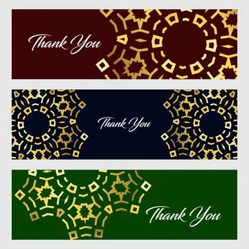 Thankyou typographic banners design vector Stock Illustration
