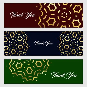Thankyou typographic banners design vector Stock Illustration