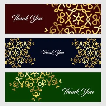 Thankyou typographic banners design vector Stock Illustration