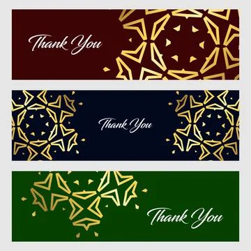 Thankyou typographic banners design vector Stock Illustration
