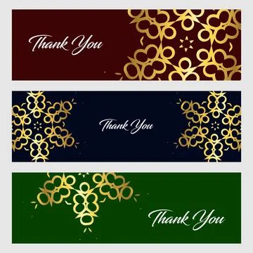 Thankyou typographic banners design vector Stock Illustration