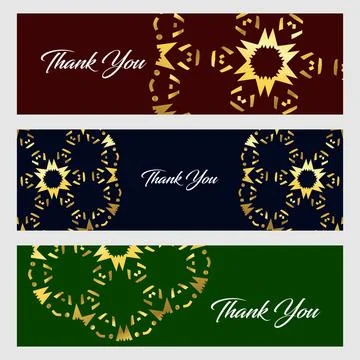 Thankyou typographic banners design vector Stock Illustration