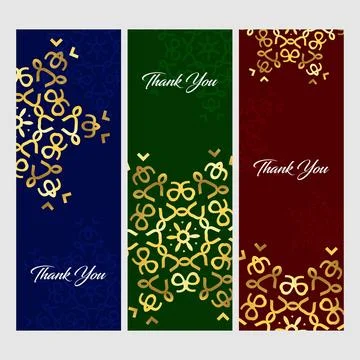 Thankyou typographic banners design vector Stock Illustration