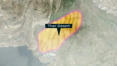 Thar Desert Map - Clouds Effect | Stock Video | Pond5