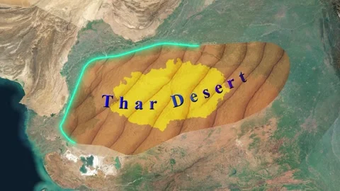 Thar Desert Map Stock Footage 245259577