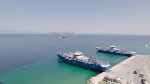 Thassos ferry dok H.265 Stock Footage 230613260