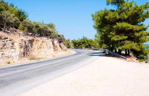 Thassos road Stock Photos