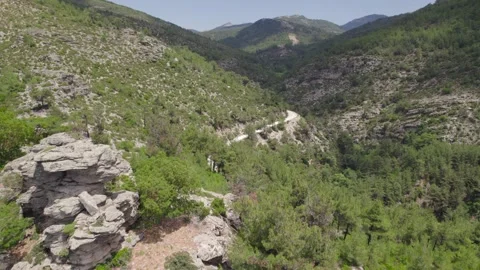 Thassos waterfall road H.265 Stock Footage 230609206