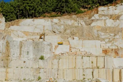 Thassos white marble quarry Stock Photos