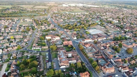 Thatcham Pan Establishing Shot Stock Footage 155391600