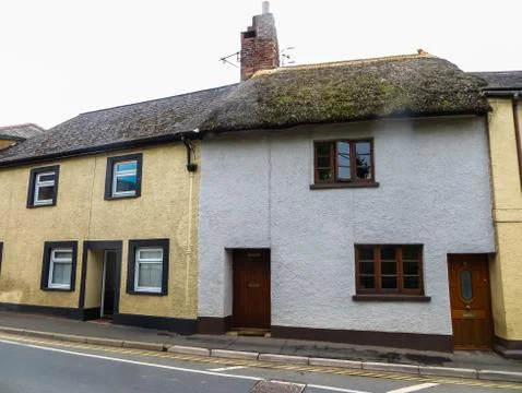 Thatched Roofs in England, State of Devon, Crediton. Stock Photos
