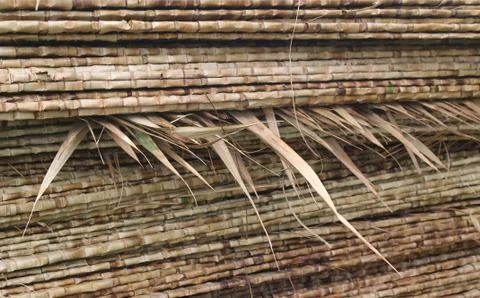 Thatched straw texture for background Stock Photos