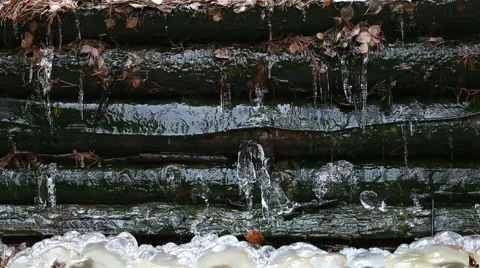 Thaw and falling drops of water 3 Stock Footage 43040161