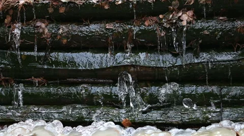 Thaw and falling drops of water  Stock Footage 43082654