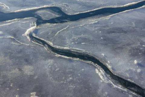 Thaw, ice drift. Stock Photos