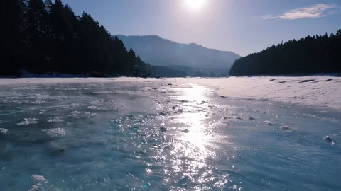 Thawed mountain river in spring tracking shot Stock-Footage 104023889