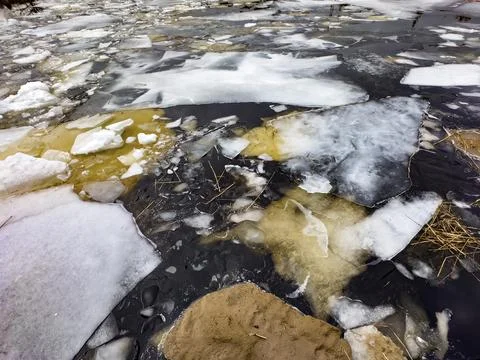 Thawing Ice Patterns Stock Photos