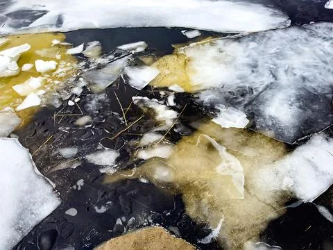 Thawing Ice Patterns Stock Photos