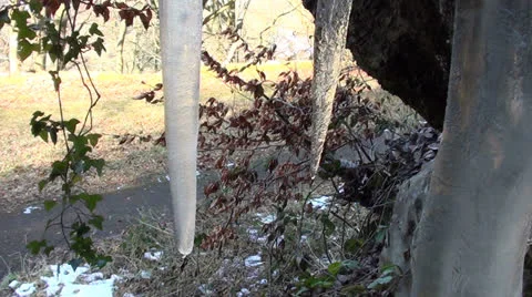 Thawing Icicles Stock Footage 22475082
