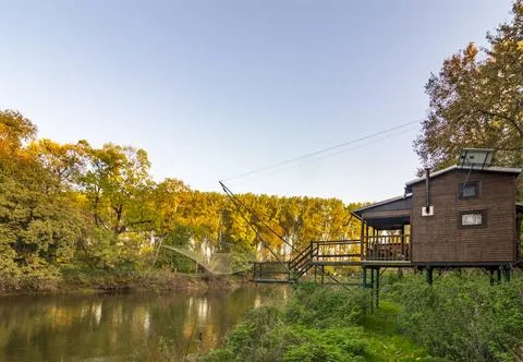 Thaya-Morava confluence intersection of three borders: Austrian, Czech and... Stock Photos