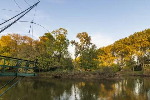 Thaya-Morava confluence intersection of three borders: Austrian, Czech and... Stock Photos