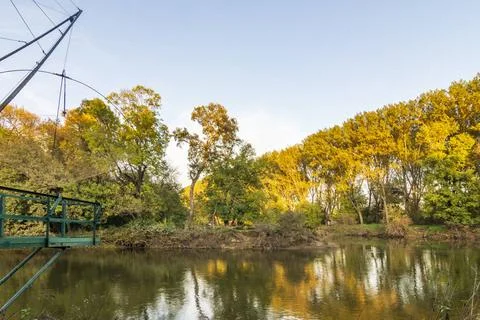Thaya-Morava confluence intersection of three borders: Austrian, Czech and... Stock Photos