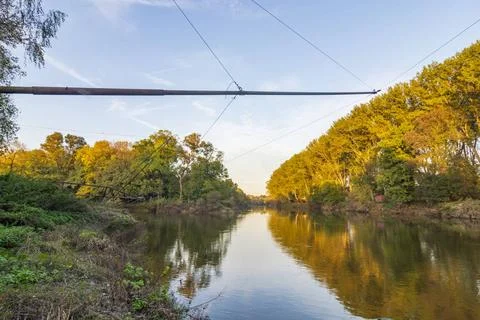 Thaya-Morava confluence intersection of three borders: Austrian, Czech and... Stock Photos