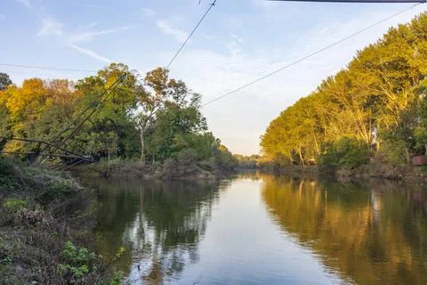 Thaya-Morava confluence intersection of three borders: Austrian, Czech and... Stock Photos