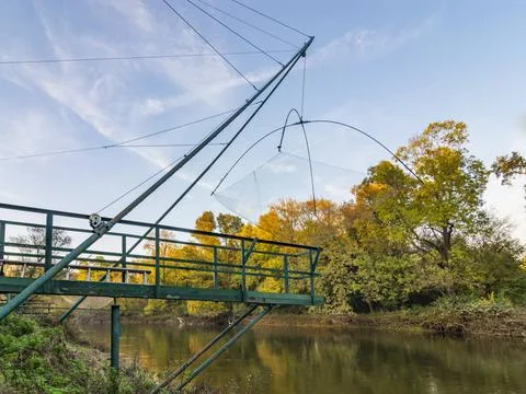 Thaya-Morava confluence intersection of three borders: Austrian, Czech and... Stock Photos