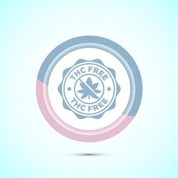 THC free icon design illustration, CBD hemp oil label, marijuana oil, Paste.. Stock Illustration