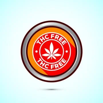 THC free icon design illustration, CBD hemp oil label, marijuana oil, Orang.. Stock Illustration