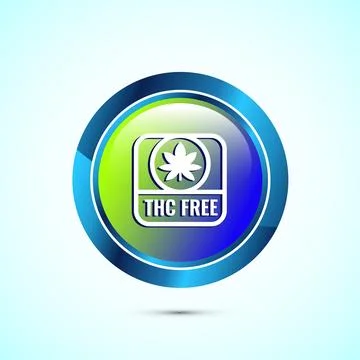 THC free icon design illustration, CBD hemp oil label, marijuana oil, Gloss.. Stock Illustration
