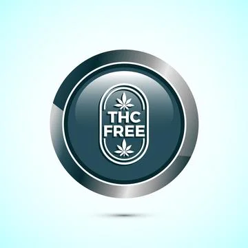 THC free icon design illustration, CBD hemp oil label, marijuana oil, Gray .. Stock Illustration