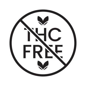 THC Free Stamp Icon Black and White, thc free emblem, seal, tag, label Stock Illustration