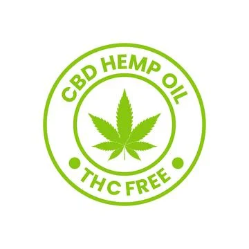 THC Free Stamp Icon, cbd hemp oil label design template elements 스톡 일러스트