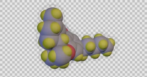THC molecule - spherical representation - cannabis , marijuana Stock Footage 66252081
