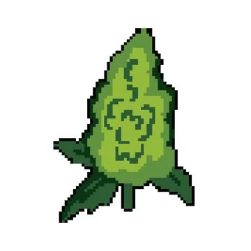 Thc weed bud pixel art vector illustration Stock Illustration