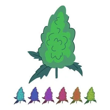 Thc weed bud vector cartoon graphic Stock Illustration